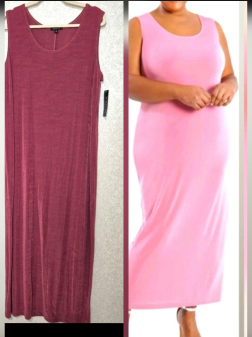 NWT Vikki Vi Sleeveless Plum-berry Classic Maxi Tank Dress Size:1X